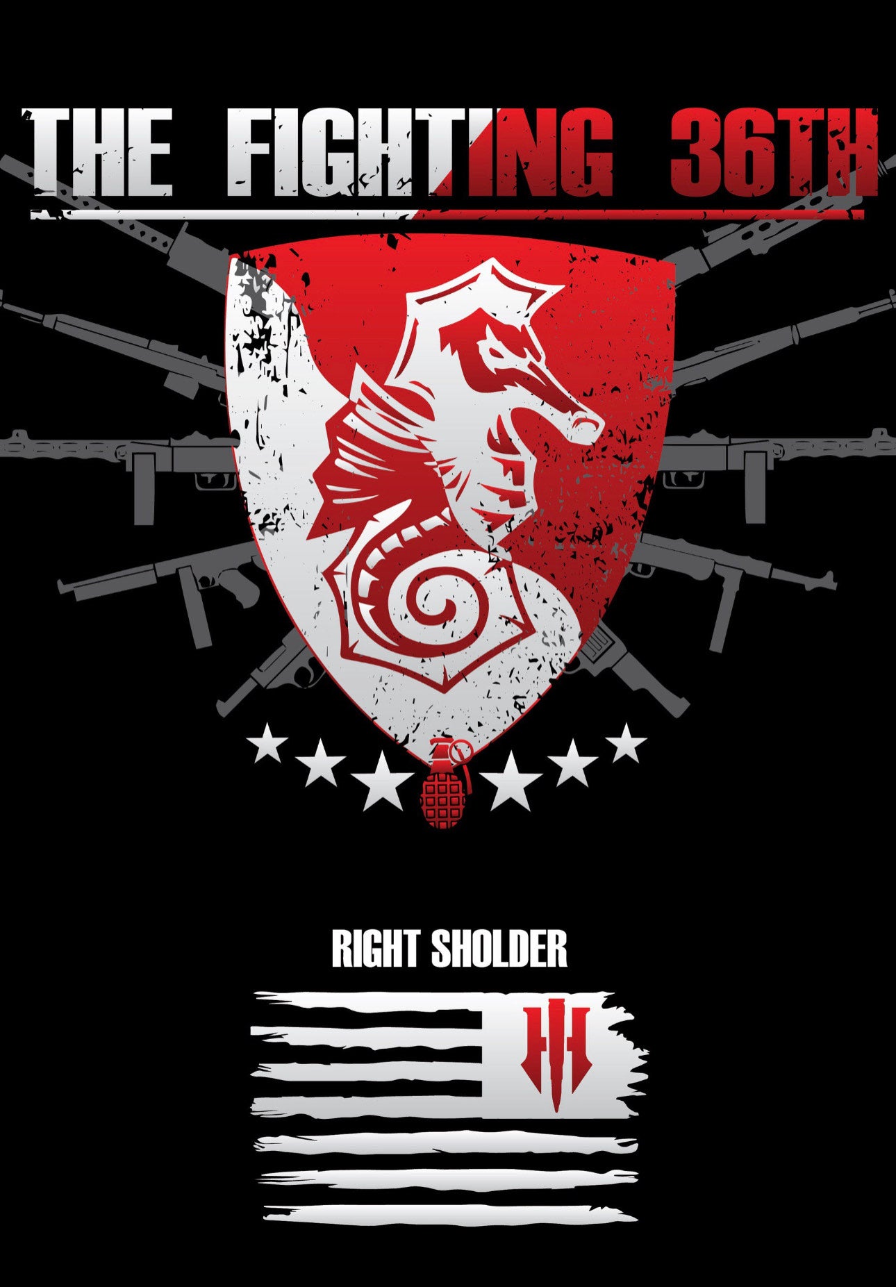 Fighting 36th TShirt in Black